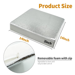 EDIETH installed inside a 14x14 RV vent demonstrating thermal insulation benefit