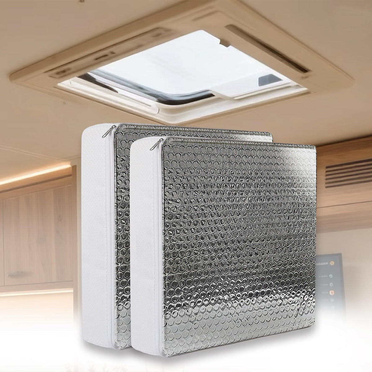 EDIETH front view of 14x14 vent cover showing full coverage and fit benefit