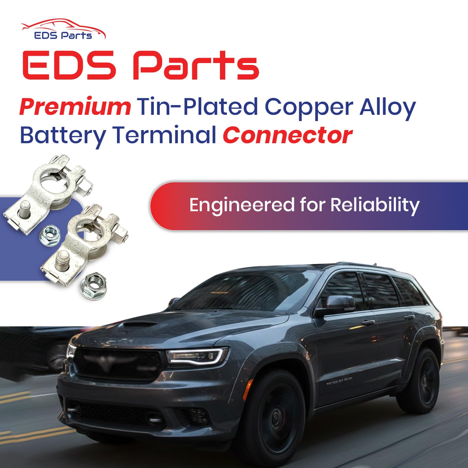 EDS installed on battery in engine bay illustrating direct-fit replacement benefit