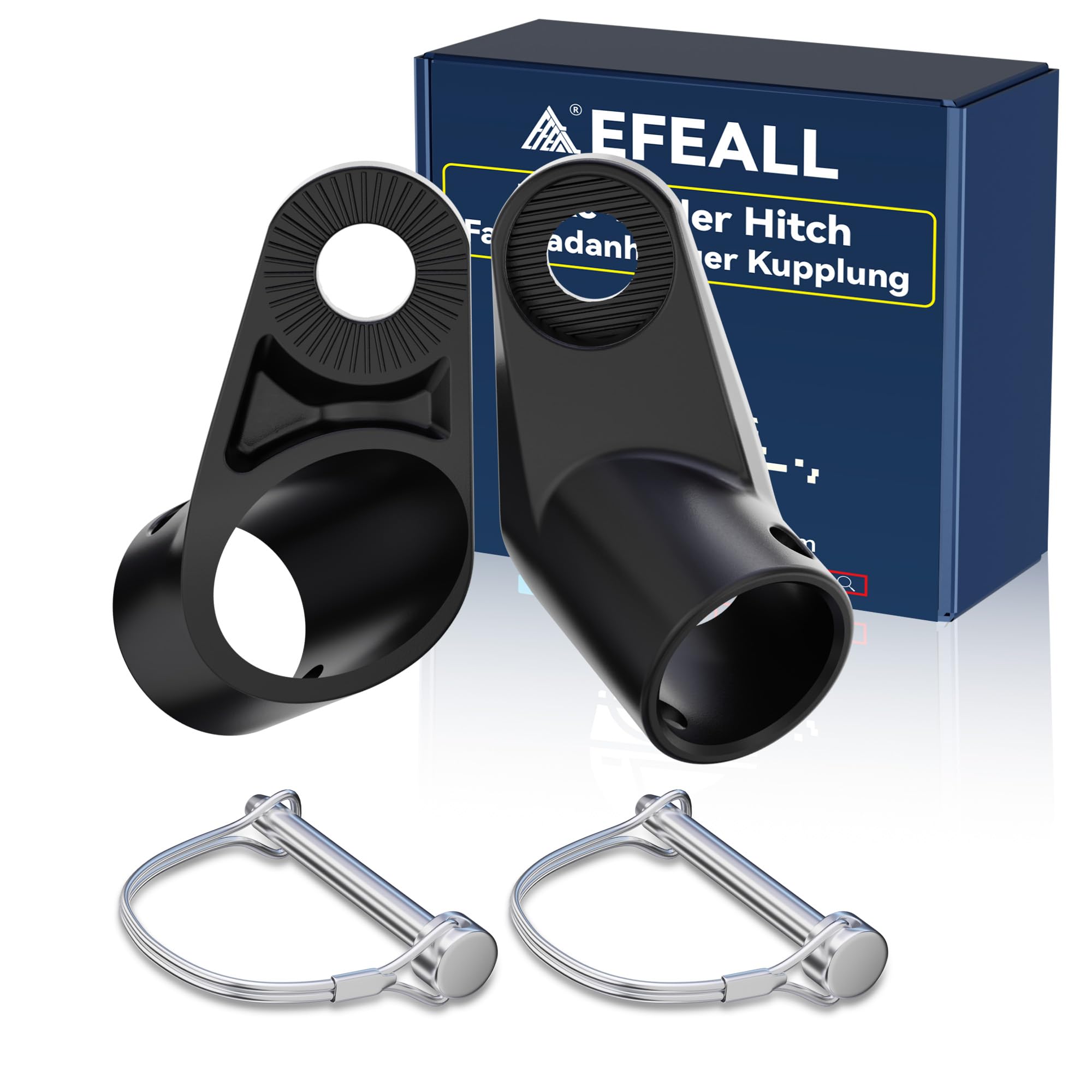 EFEALL front view of coupler showing sturdy stainless steel and durable finish
