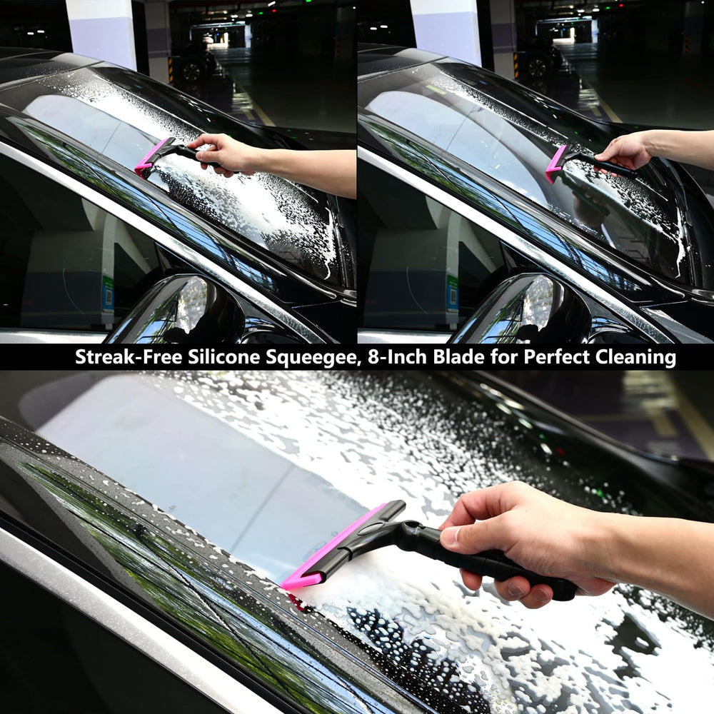 EHDIS squeegee in use on a car windshield for fast streak-free drying