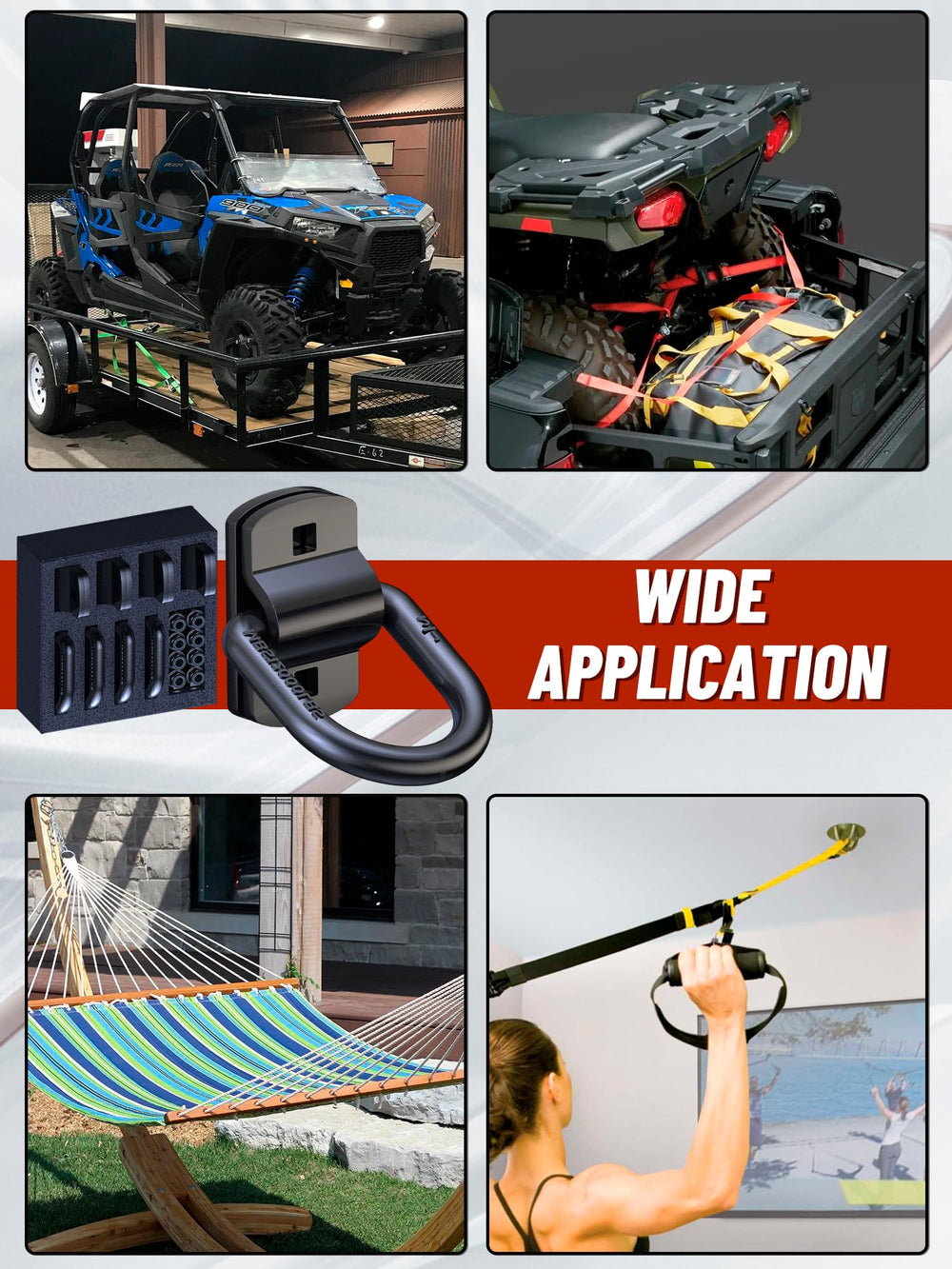 EilxMag D-ring on loaded trailer illustrating secure transport and peace of mind
