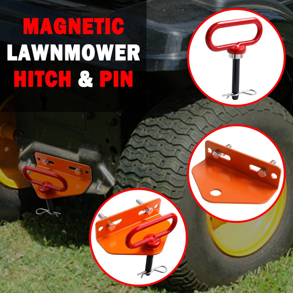 EilxMag towing a lawn trailer illustrating reliable pull and stability