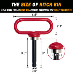 EilxMag magnetic hitch pin close-up highlighting strong neodymium hold