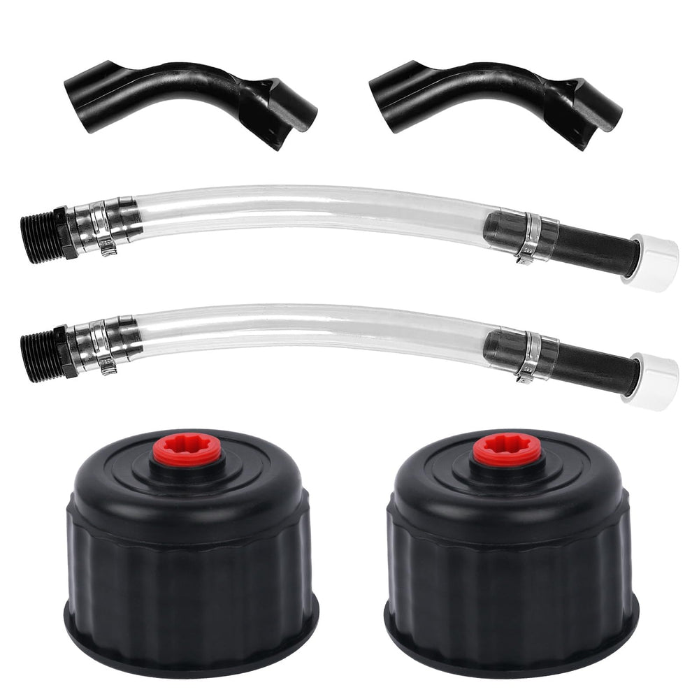 EINDER replacement cap and hose front view showing complete kit and fit benefits