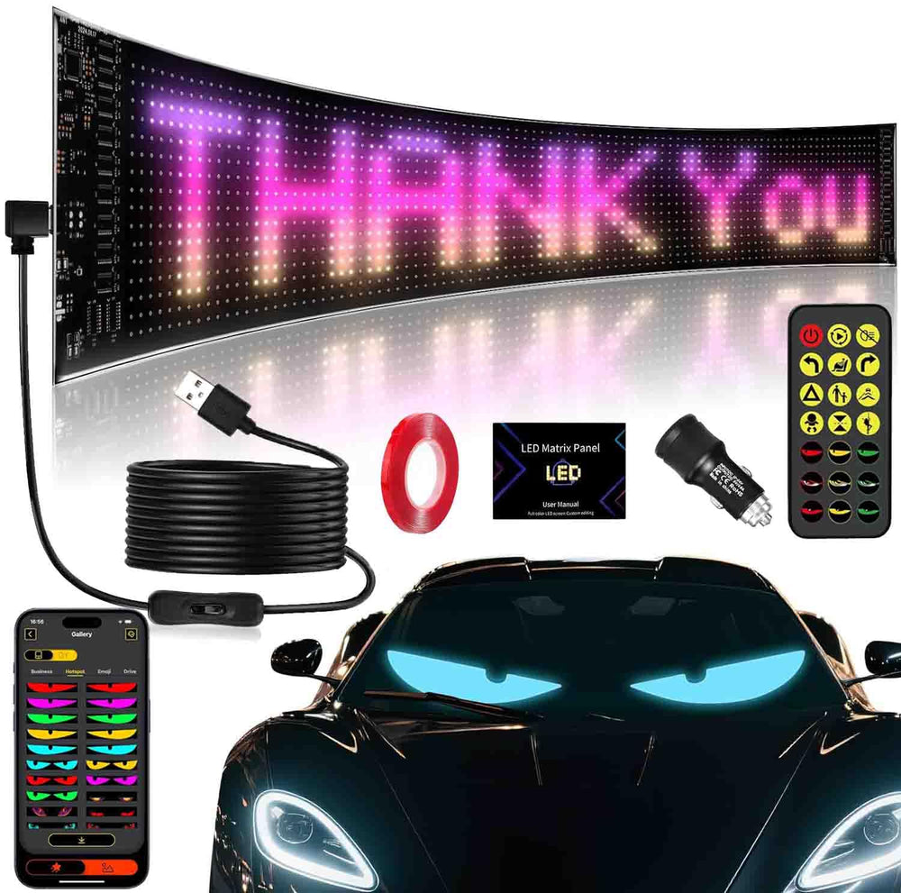 EJ's SUPER CAR front packaging showing LED windshield sign benefit visibility