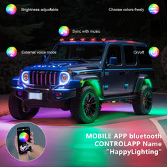 EJ's SUPER CAR mounted under a truck highlighting enhanced nighttime visibility