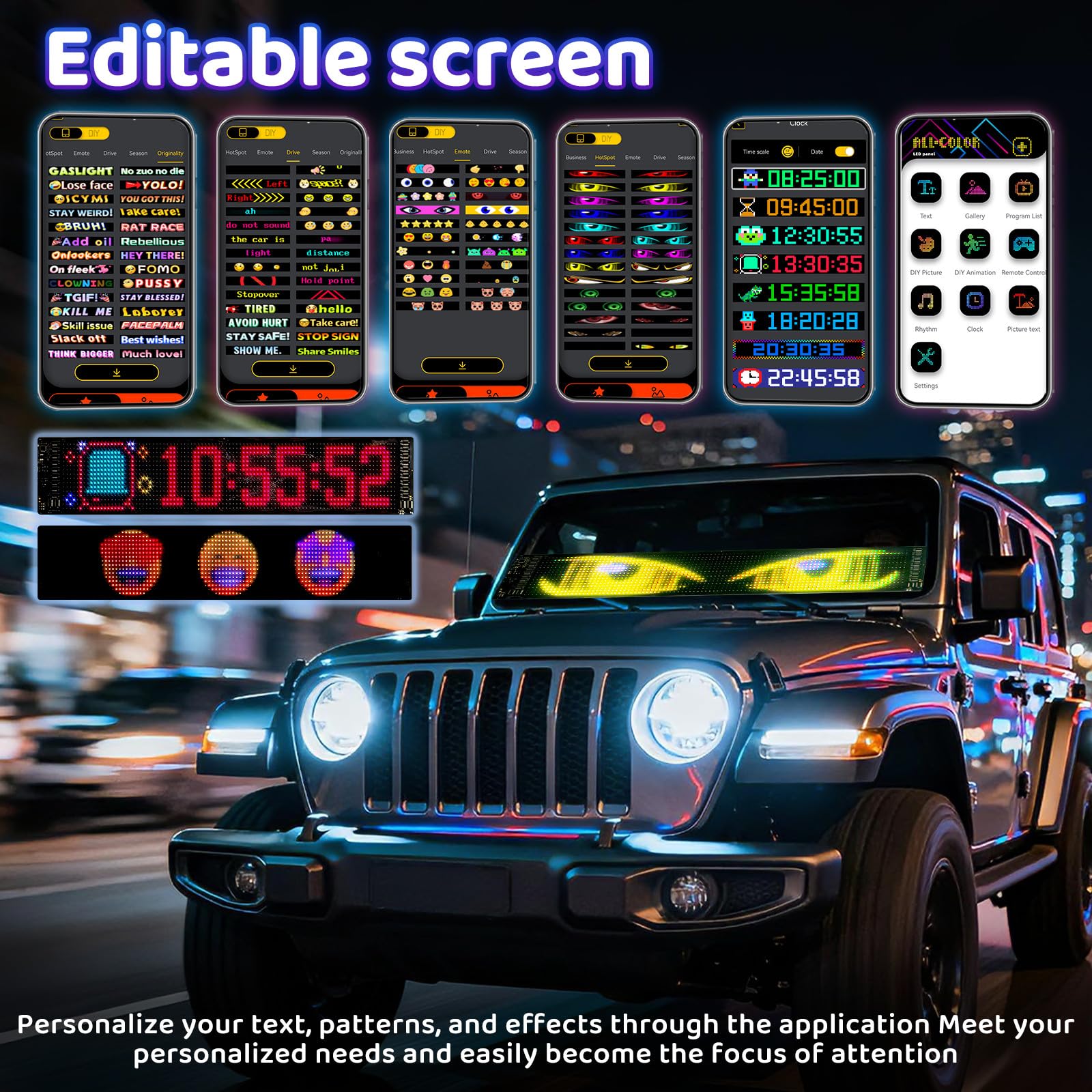 Ekavtor mounted inside car interior demonstrating synchronized dual-screen effect