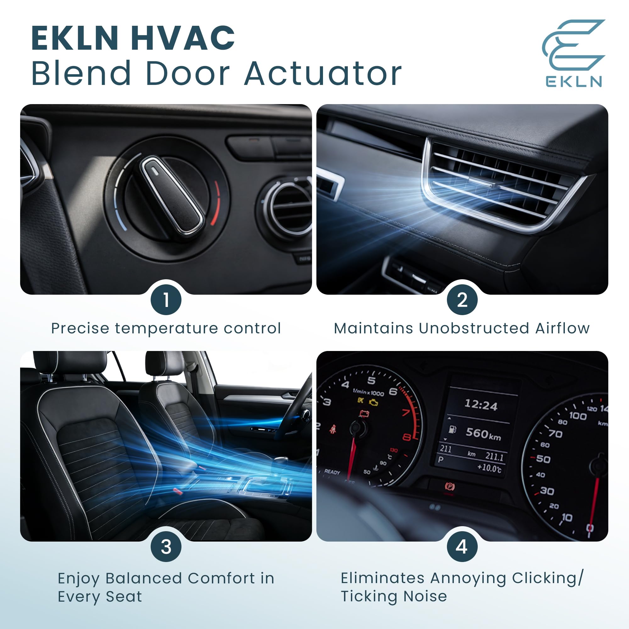 EKLN actuator beside ruler showing compact, vehicle-friendly size