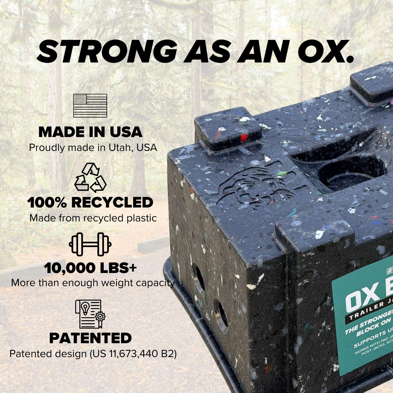 EKON OX BLOX handle detail for easy carrying and quick placement benefit