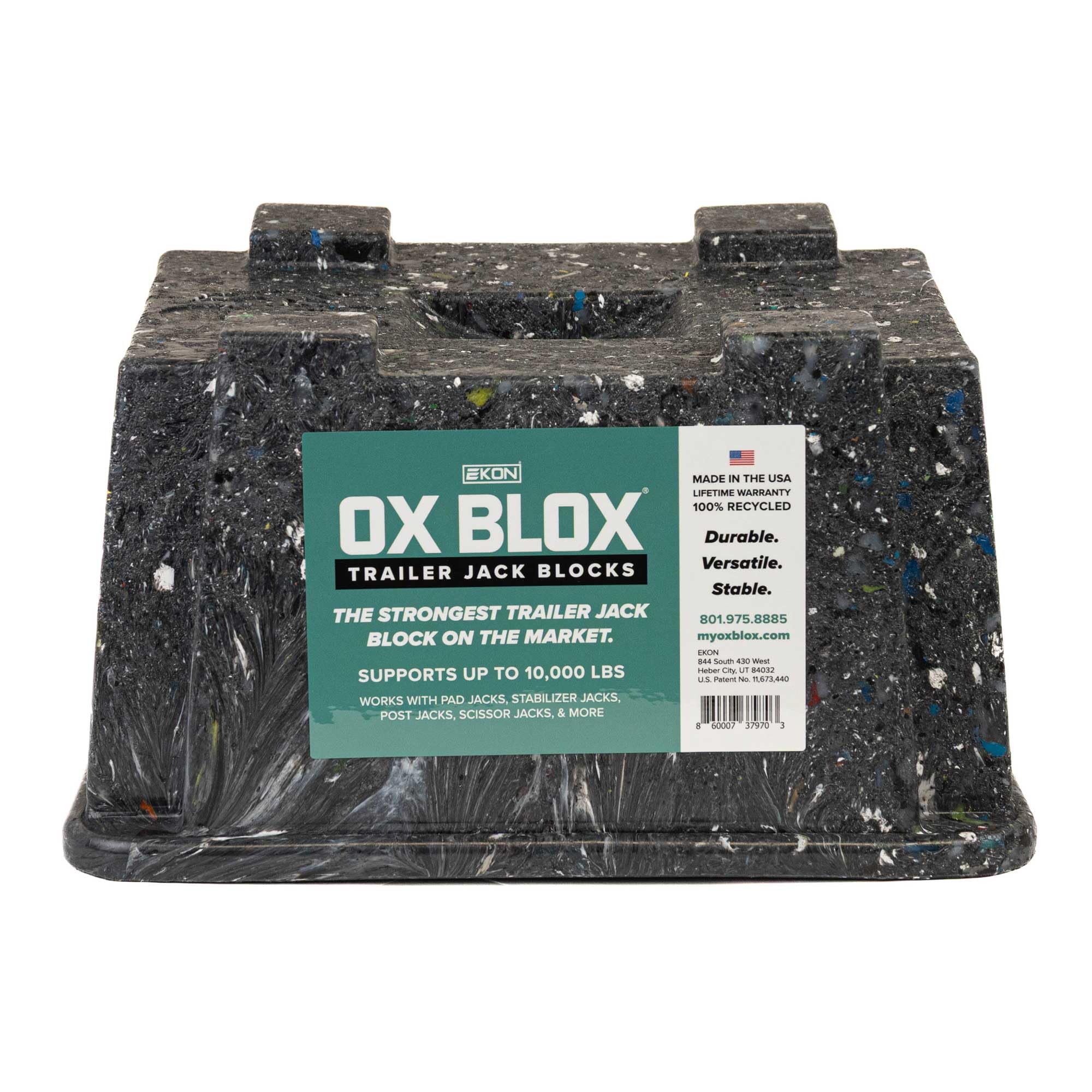 EKON OX BLOX neatly stored in pickup bed for compact transport benefit
