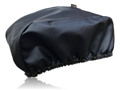 EL JEFE front view of black winch cover showing neat fit and weather protection