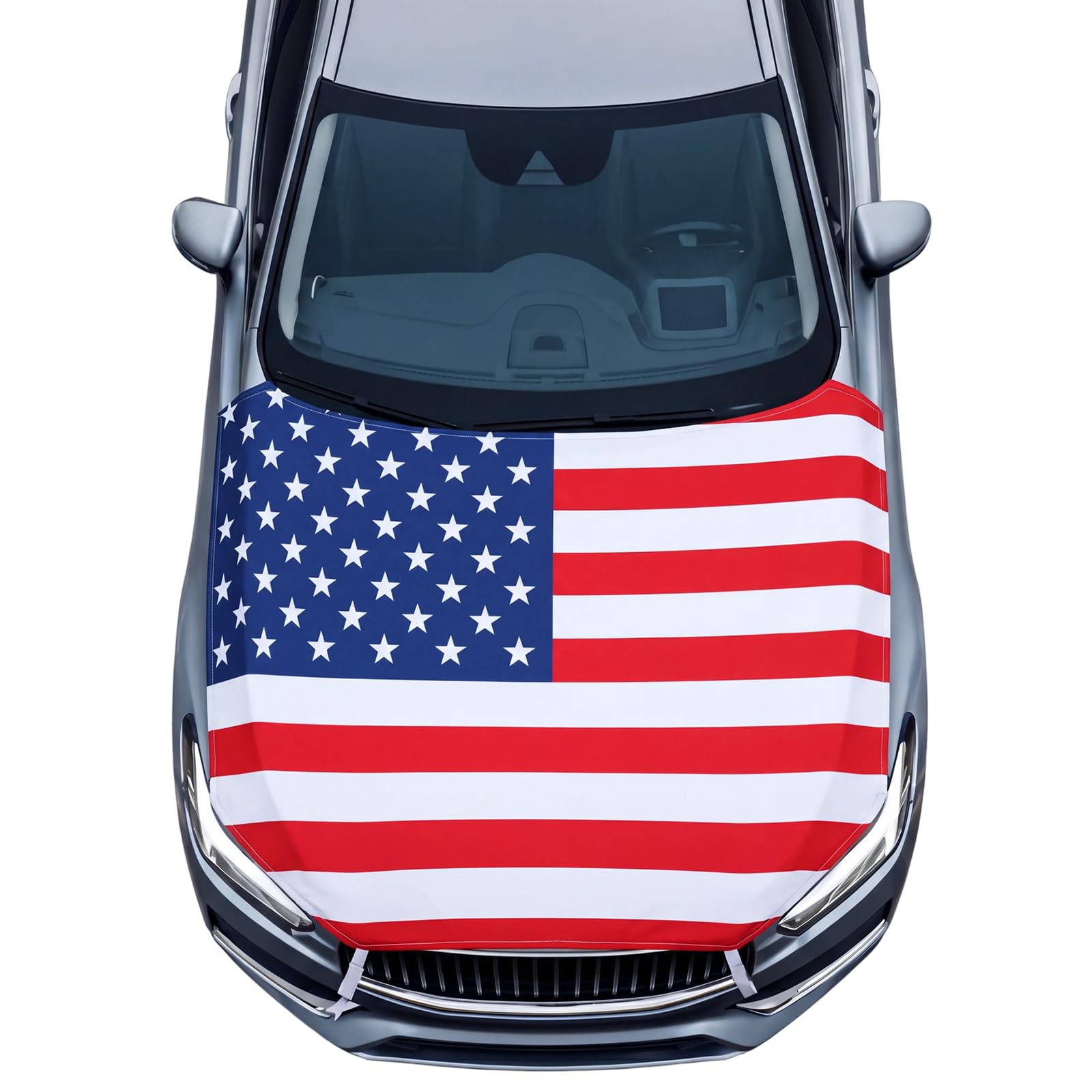 ElaraBerry hood cover front view showing vibrant flag and full coverage benefits