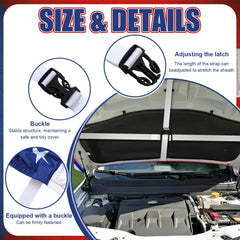 ElaraBerry hood cover installed on a sedan highlighting patriotic appearance