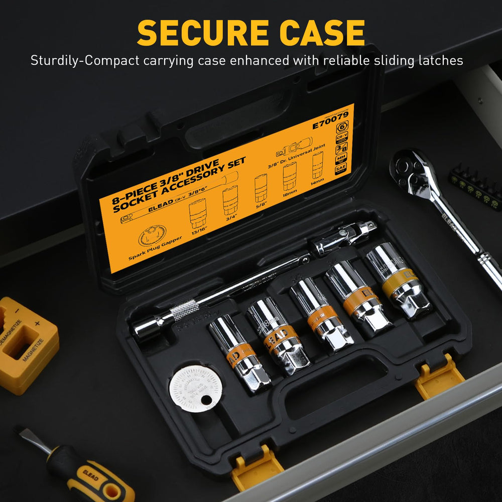 ELEAD socket in use inside engine bay enabling secure removal