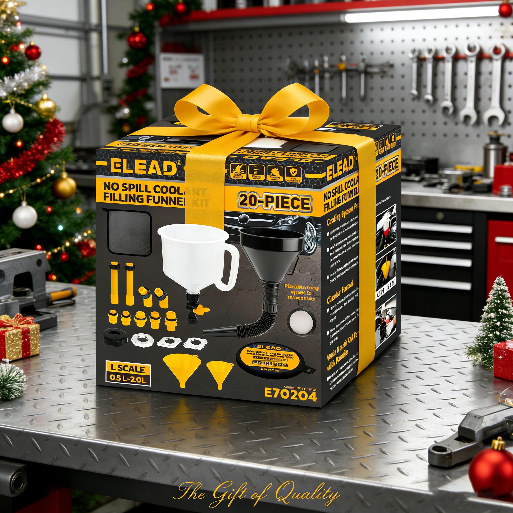 ELEAD funnel kit being used in a garage illustrating practical use