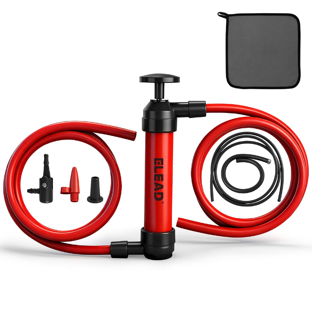 ELEAD pump front view showing controls and durable housing for quick transfers
