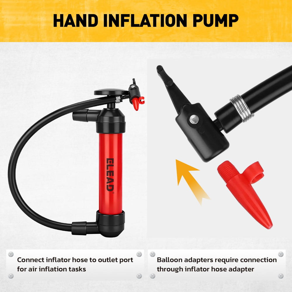 ELEAD pump inflating an air mattress for camping convenience and speed