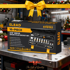 ELEAD close-up of chrome vanadium sockets highlighting durability and corrosion resistance