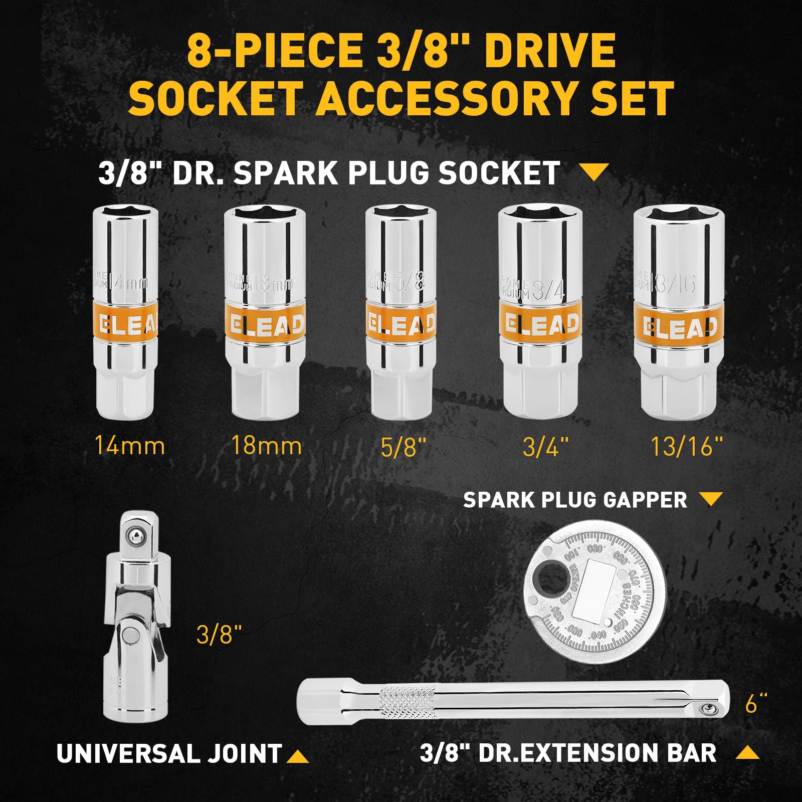 ELEAD sockets organized in carry case for easy transport