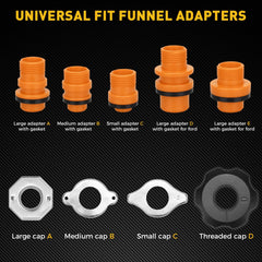 ELEAD translucent circular funnel close-up for visible fill control