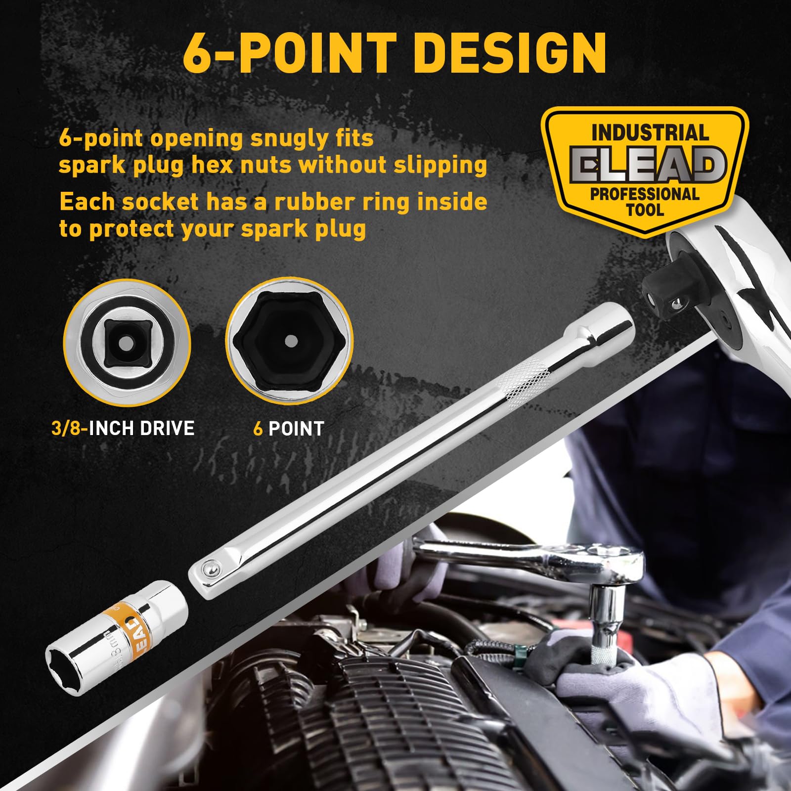 ELEAD universal joint at angle improving reach in tight spaces