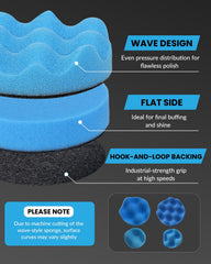 elechiakan close-up of foam pad textures demonstrating firmness options for correct polishing