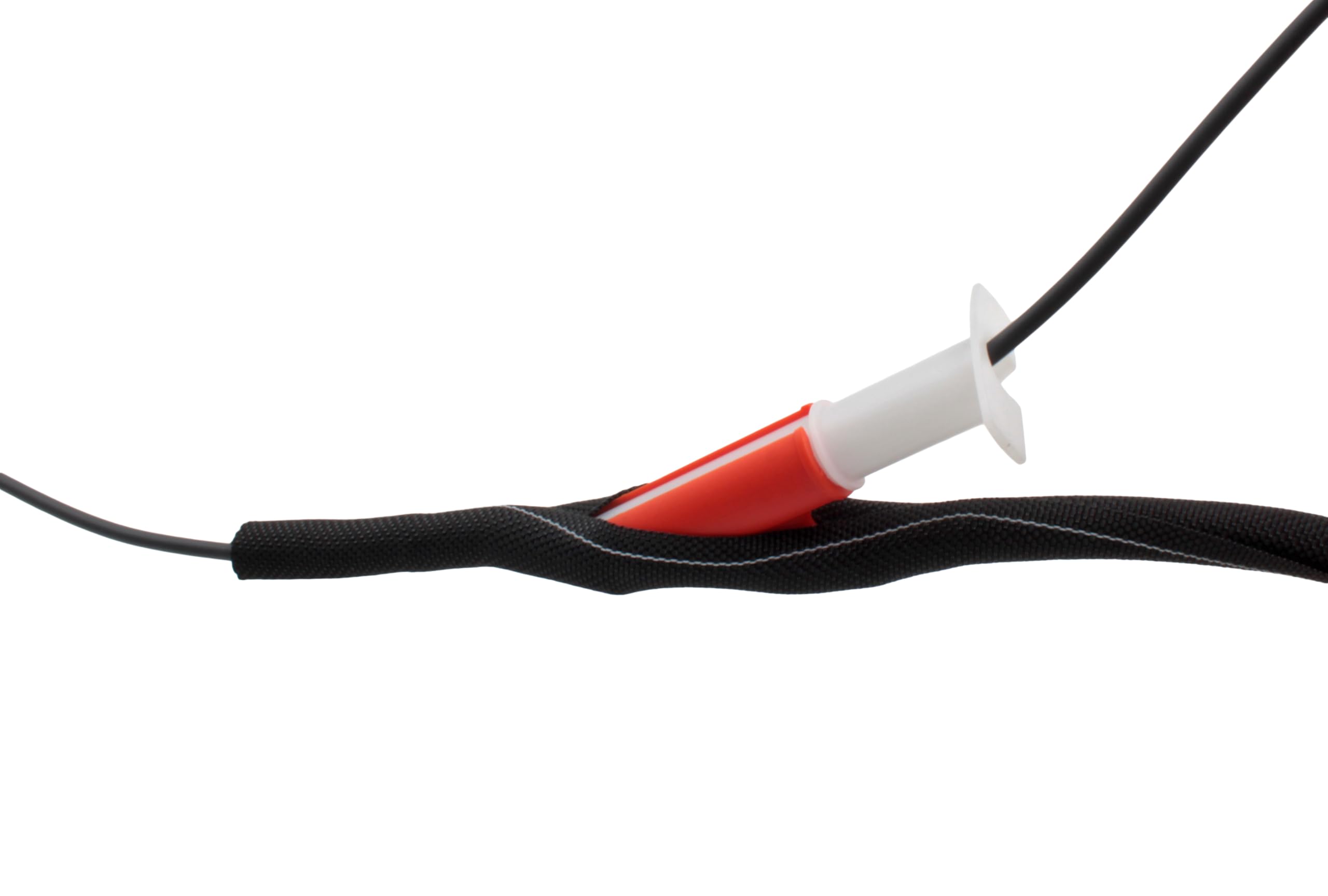 Electriduct tool inserting loom over cables, streamlines conduit installation