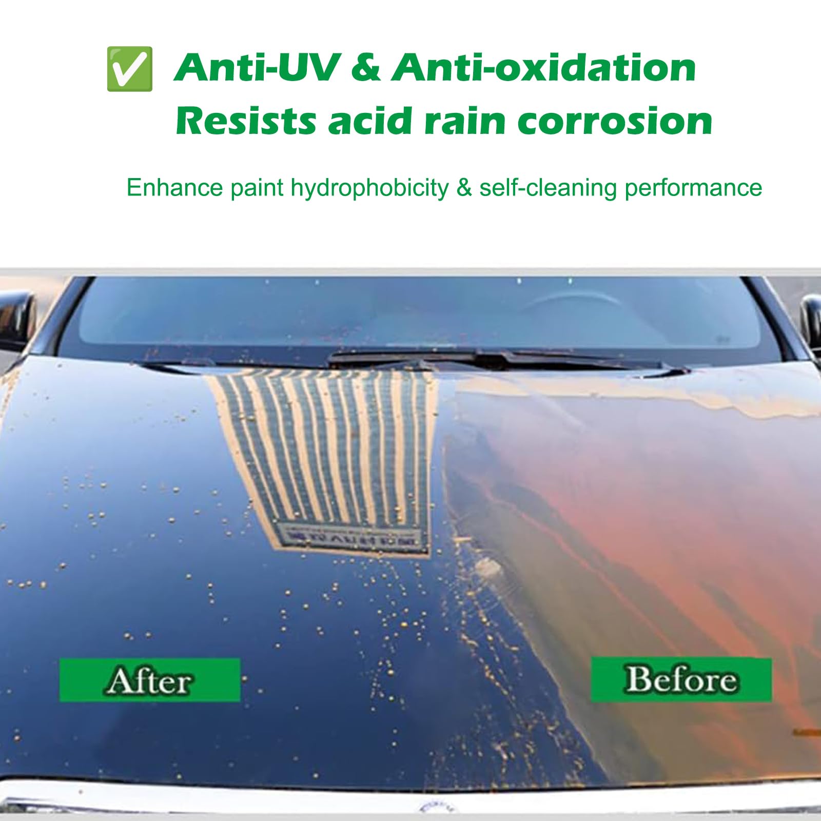 ELEpure water beading on painted surface demonstrating protection