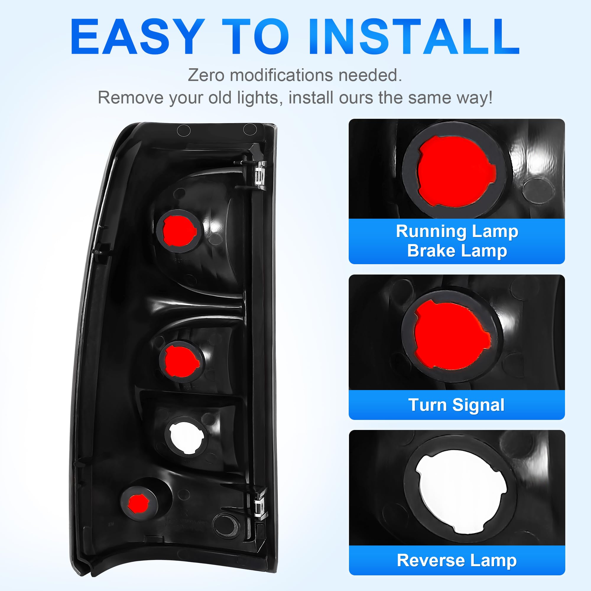 ELH tail light installed on Silverado left side demonstrating plug-and-play fit