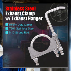 eLifecenter clamp mounted on vehicle exhaust demonstrating secure, wobble-free support