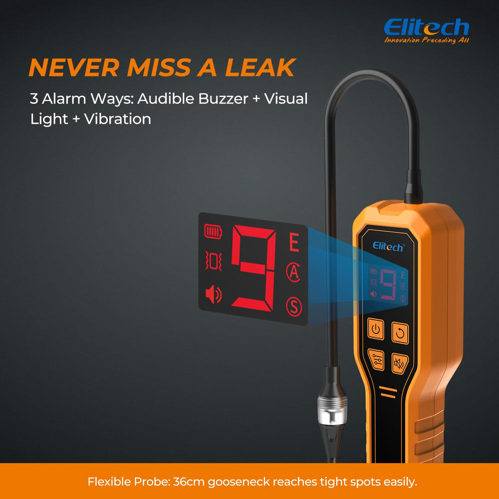 Elitech accessories layout with case, spare filters and UV lamp for complete kit
