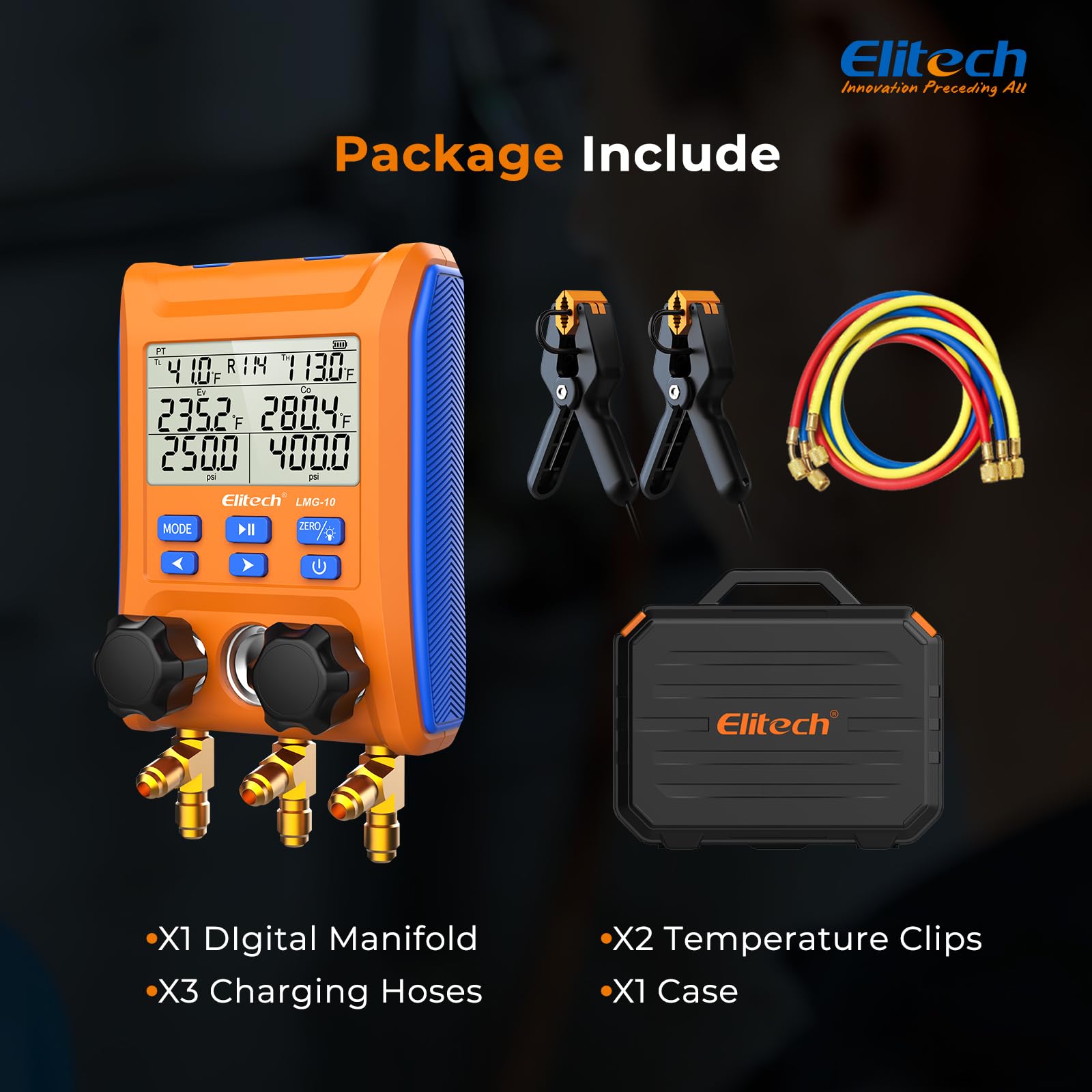Elitech LMG-10W held in hand to show compact size and easy portability