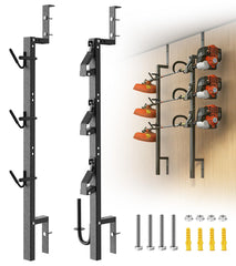 ELITEWILL front view of rack showing three locked trimmer positions and neat storage