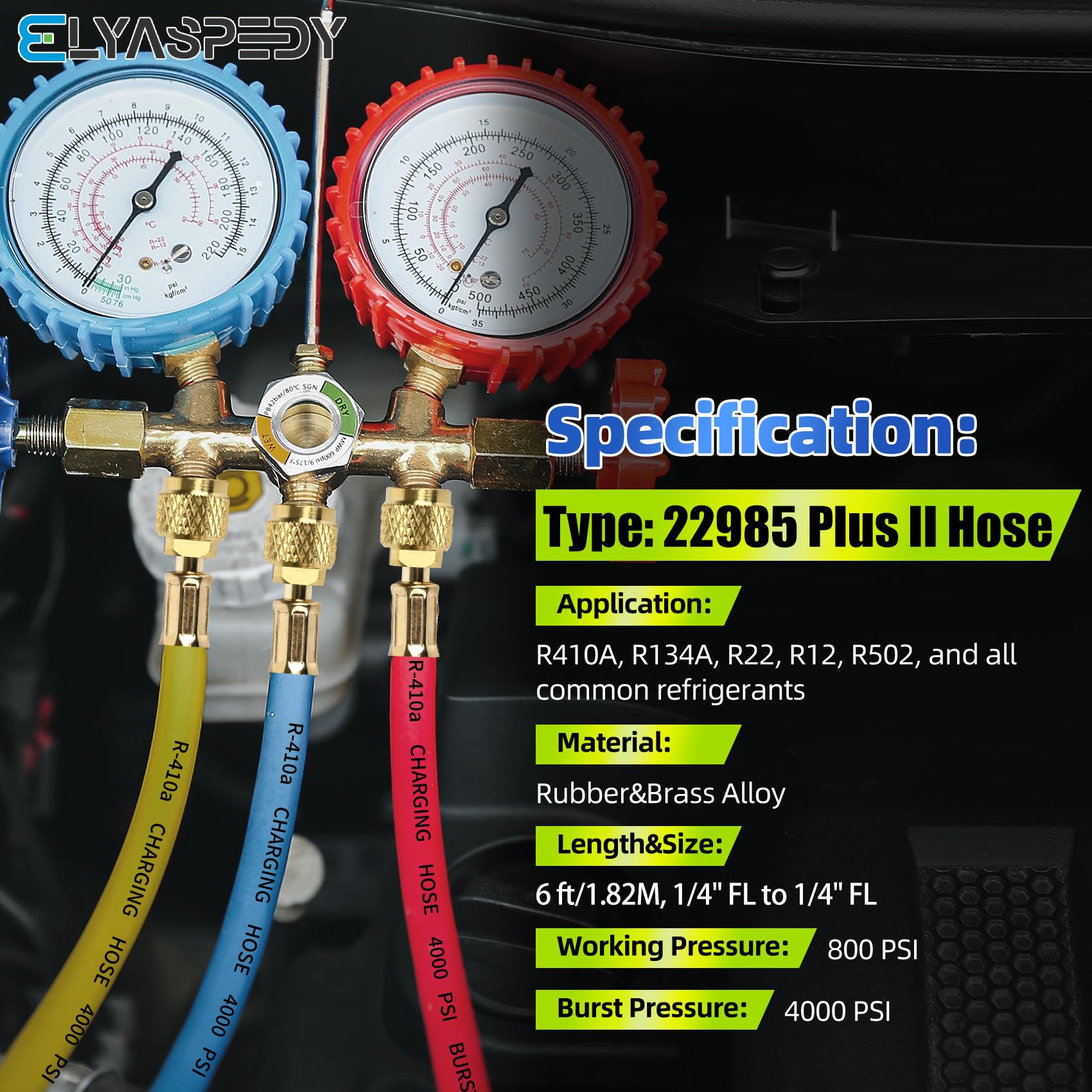 Elyaspedy cutaway showing four-layer hose construction for low permeation and durability