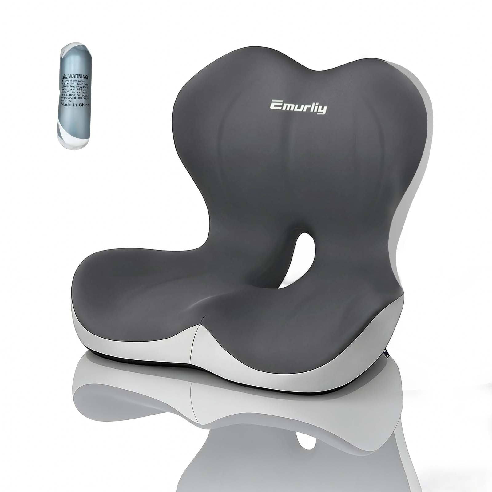 Emurliy front view of cushion showing ergonomic contours and enhanced comfort