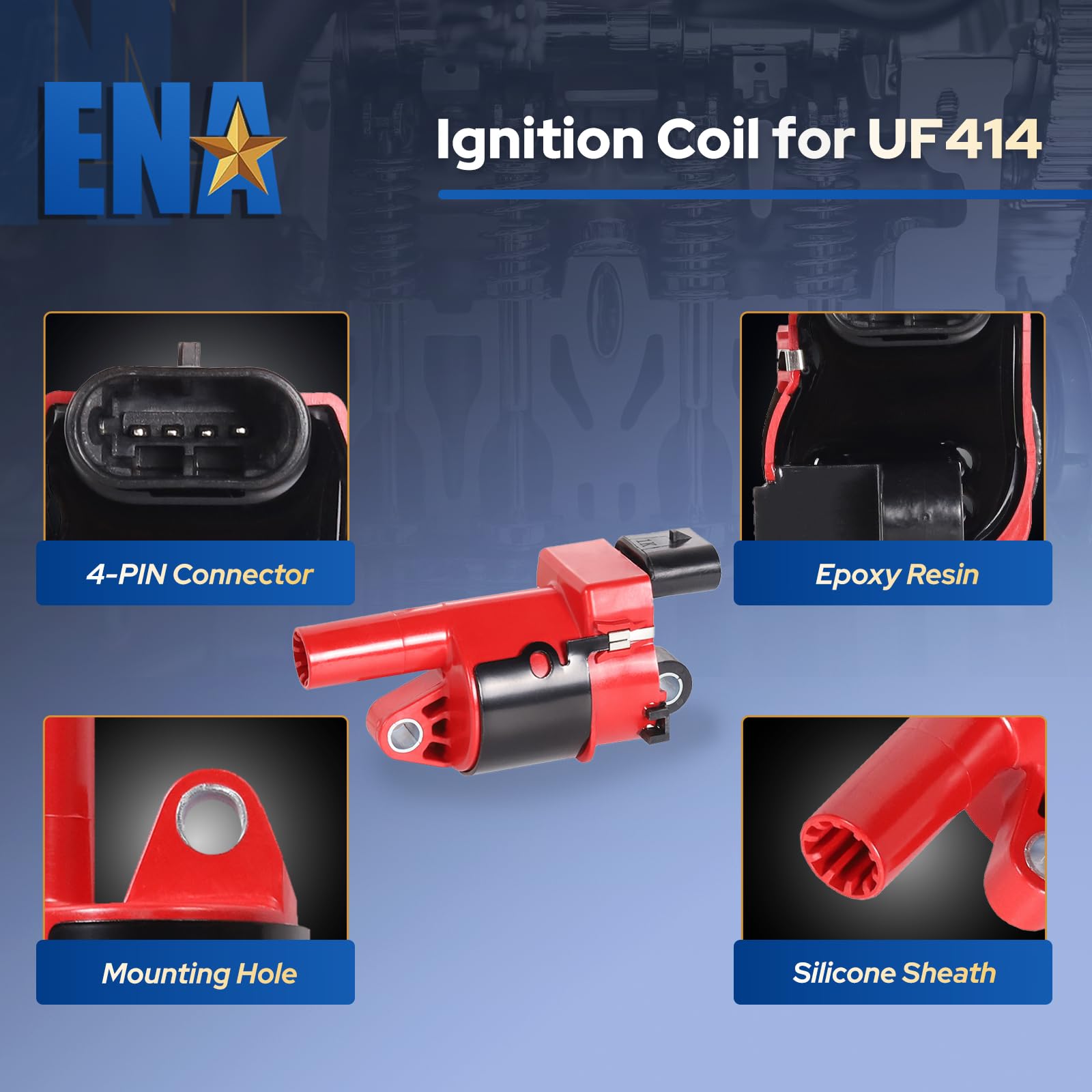 ENA coil and spark plug side-by-side size comparison for correct replacement