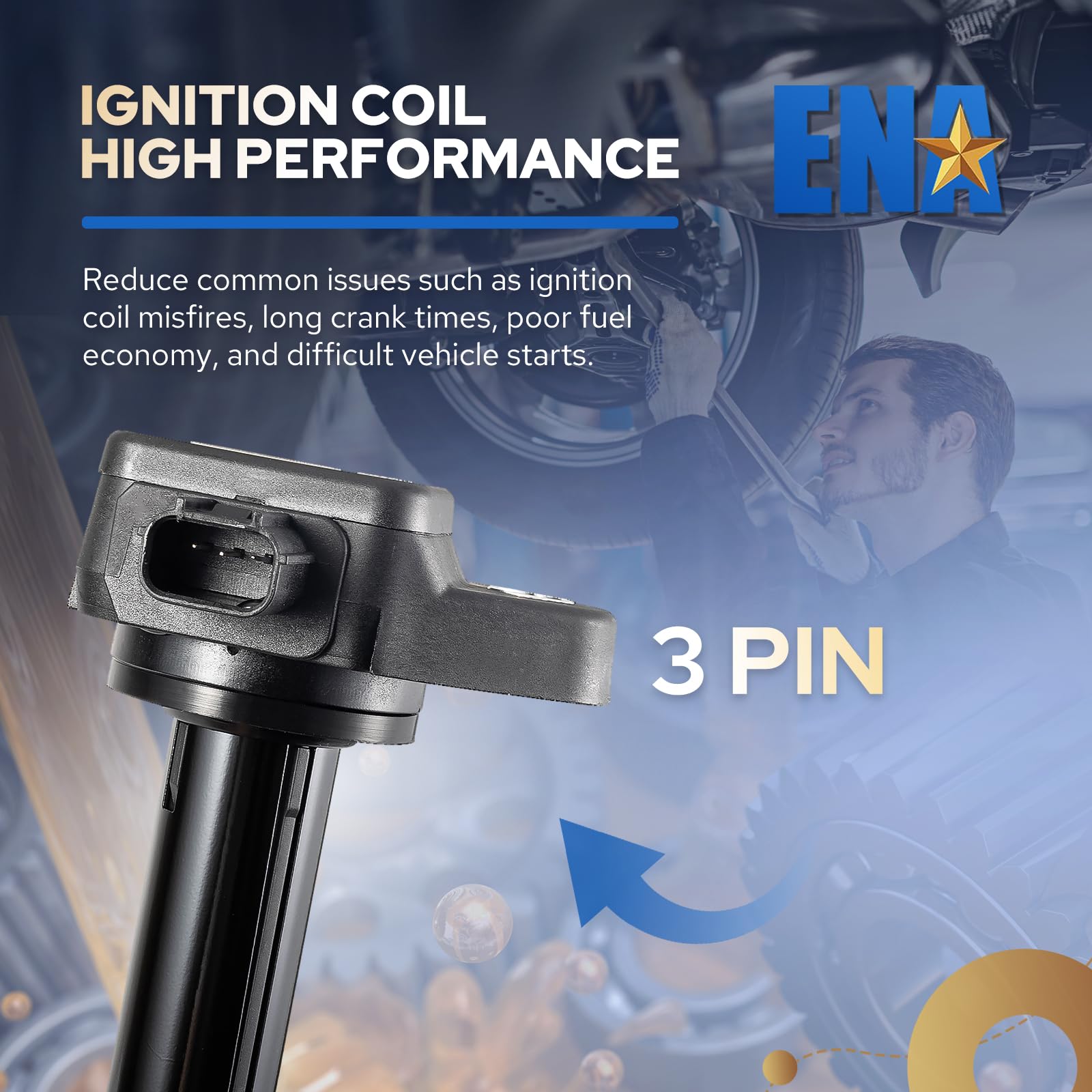 ENA coil installed on valve cover demonstrating direct-fit replacement advantage