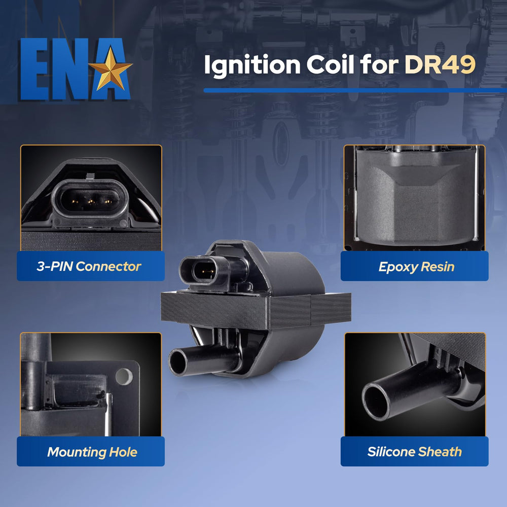 ENA coil mounted on engine demonstrating direct-fit installation benefit