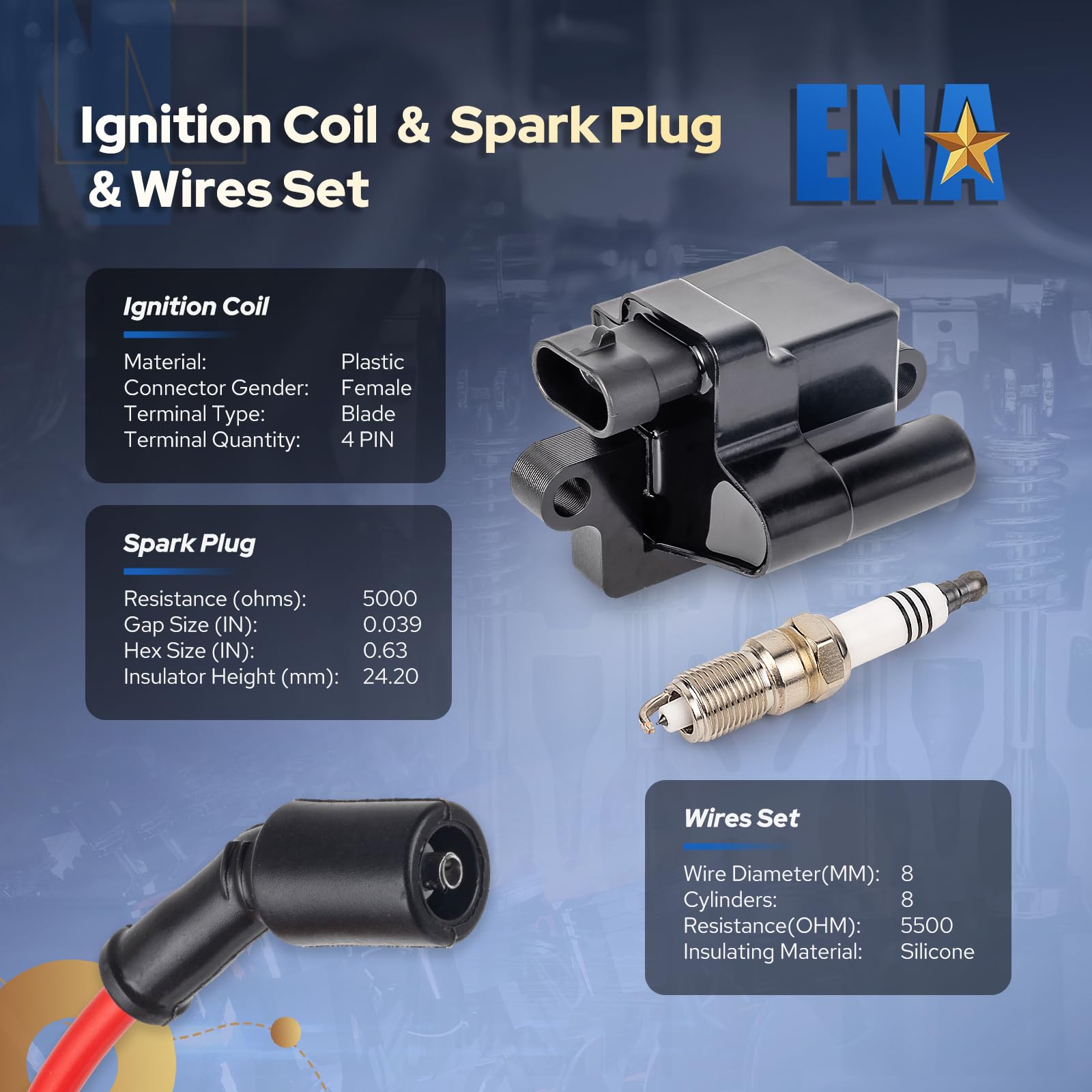 ENA coil installed on engine illustrating direct-fit replacement benefit