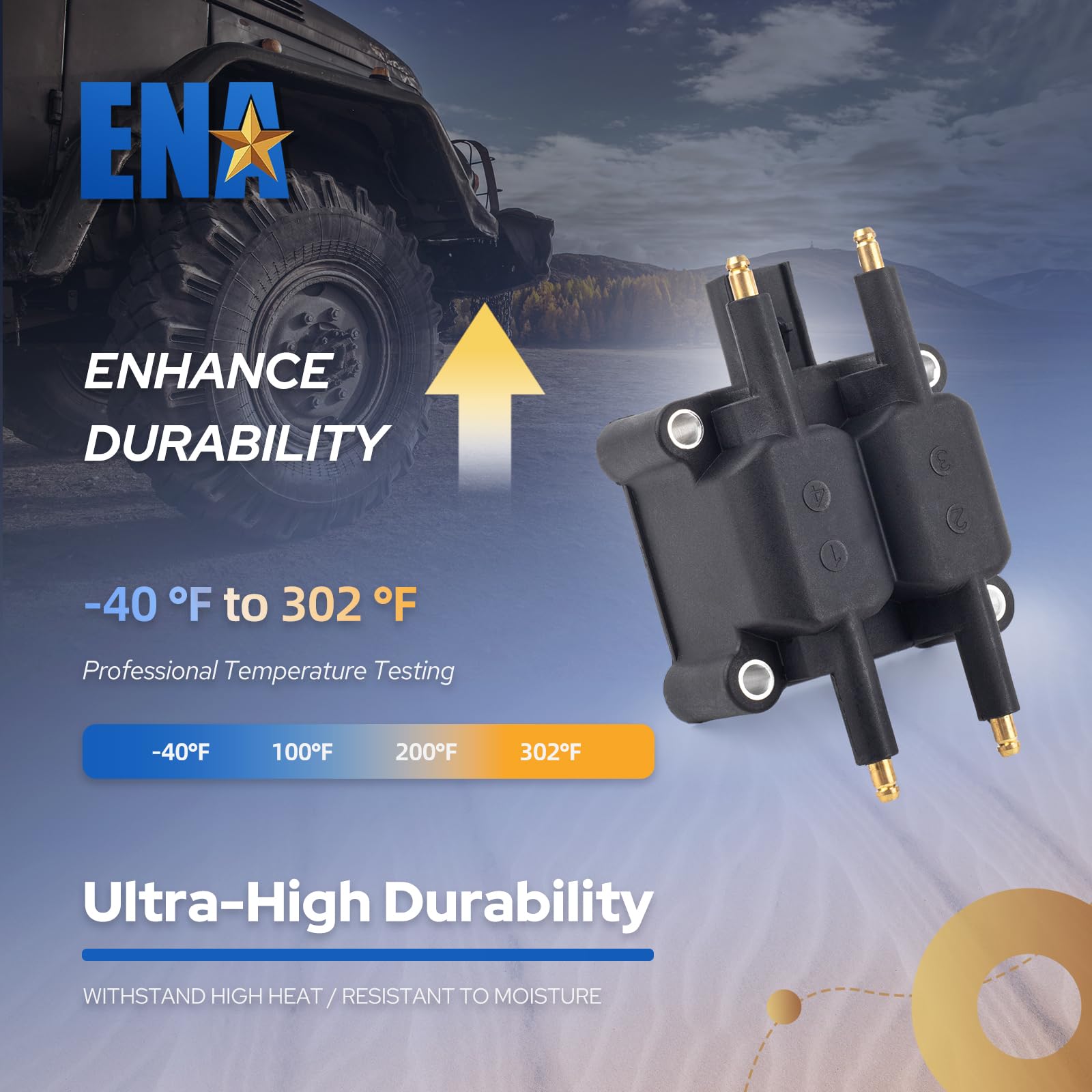 ENA coil pack installed on engine demonstrating straightforward replacement