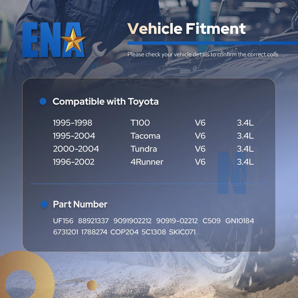 ENA coil pack lifestyle under hood installed in Toyota illustrating restored ignition performance