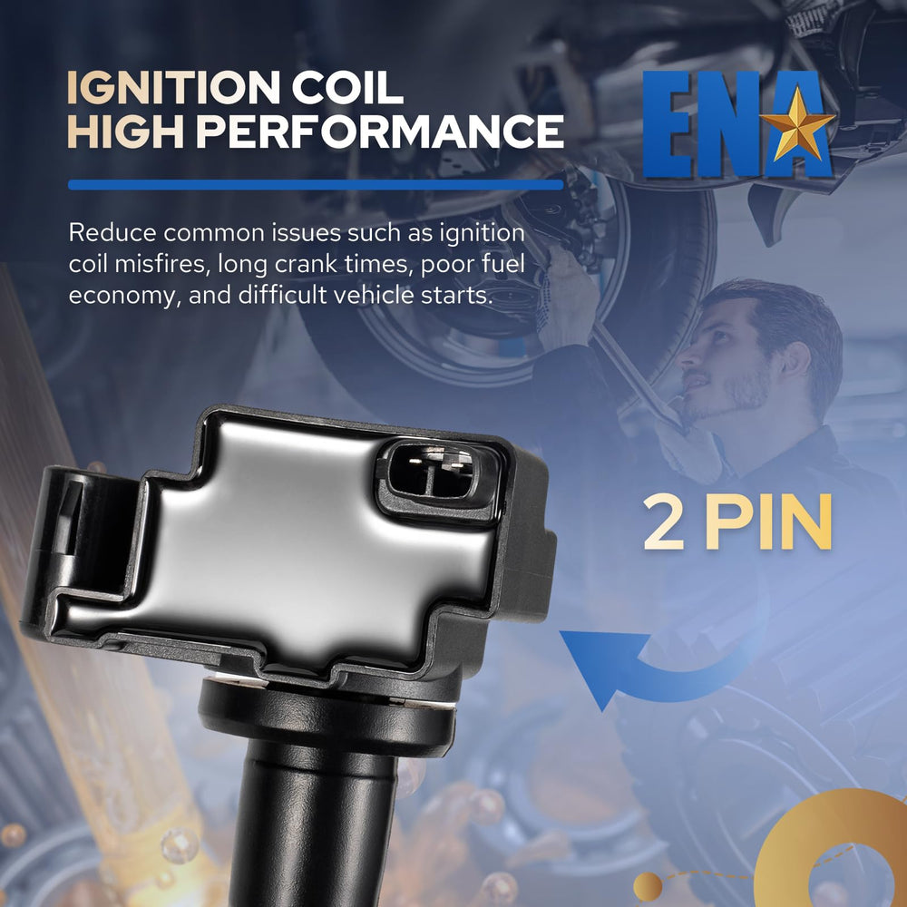 ENA coil pack mounted on valve cover demonstrating direct-fit installation ease