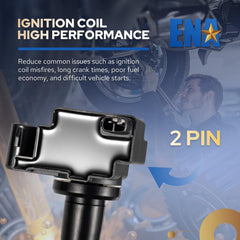 ENA coil pack mounted on valve cover demonstrating direct-fit installation ease