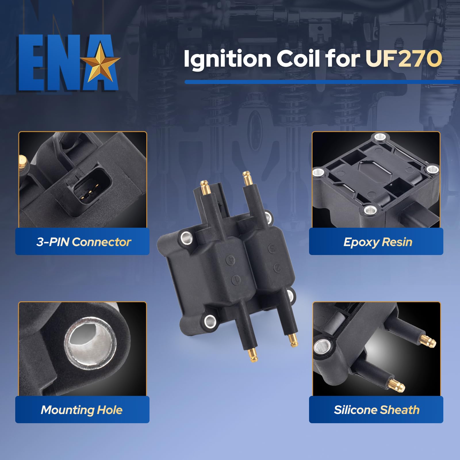 ENA coil pack scale with ruler showing exact size for fit confirmation