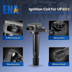ENA coil pack terminal connector detail showing OEM-style plug for reliable connection