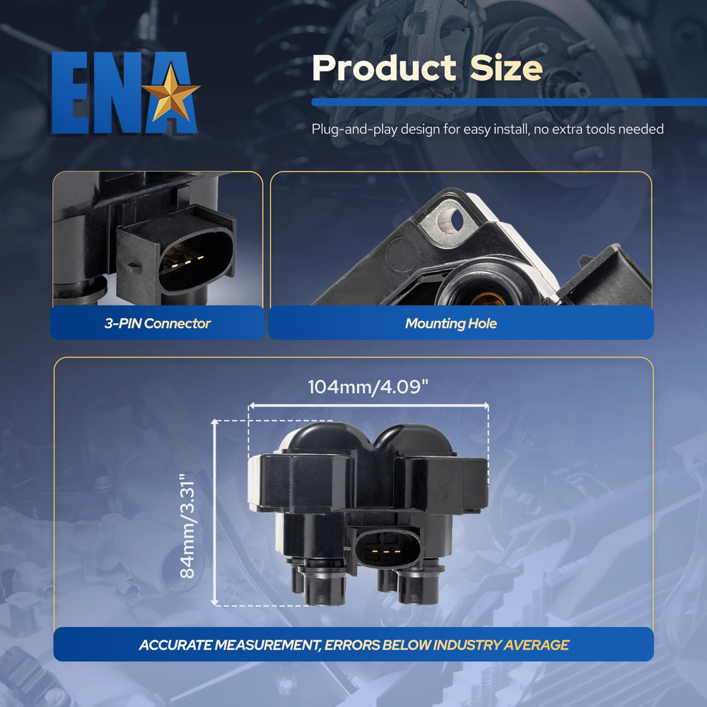 ENA coil packs packaged with warranty card for buyer confidence