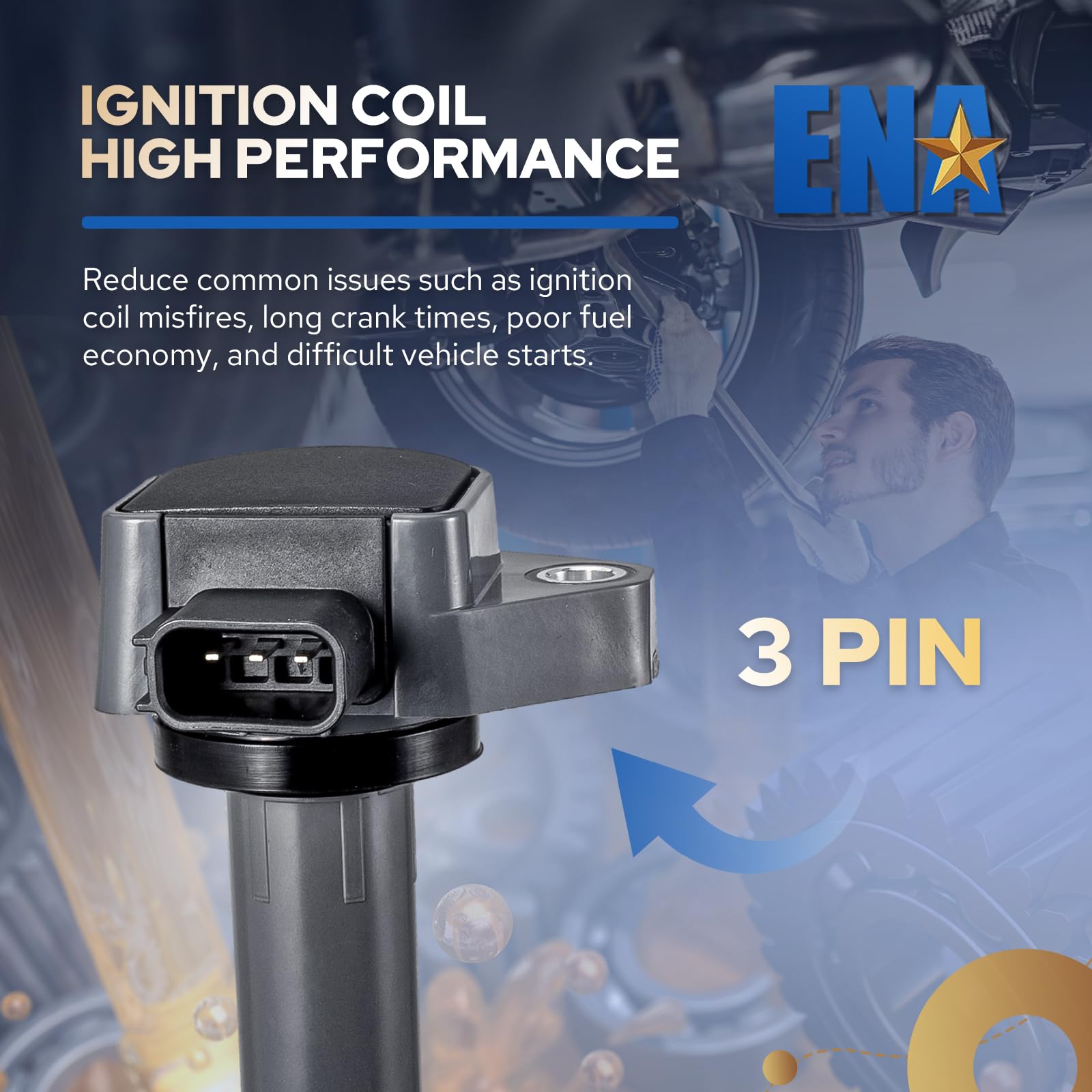 ENA coil next to ruler showing compact size for accurate fitment and easy handling