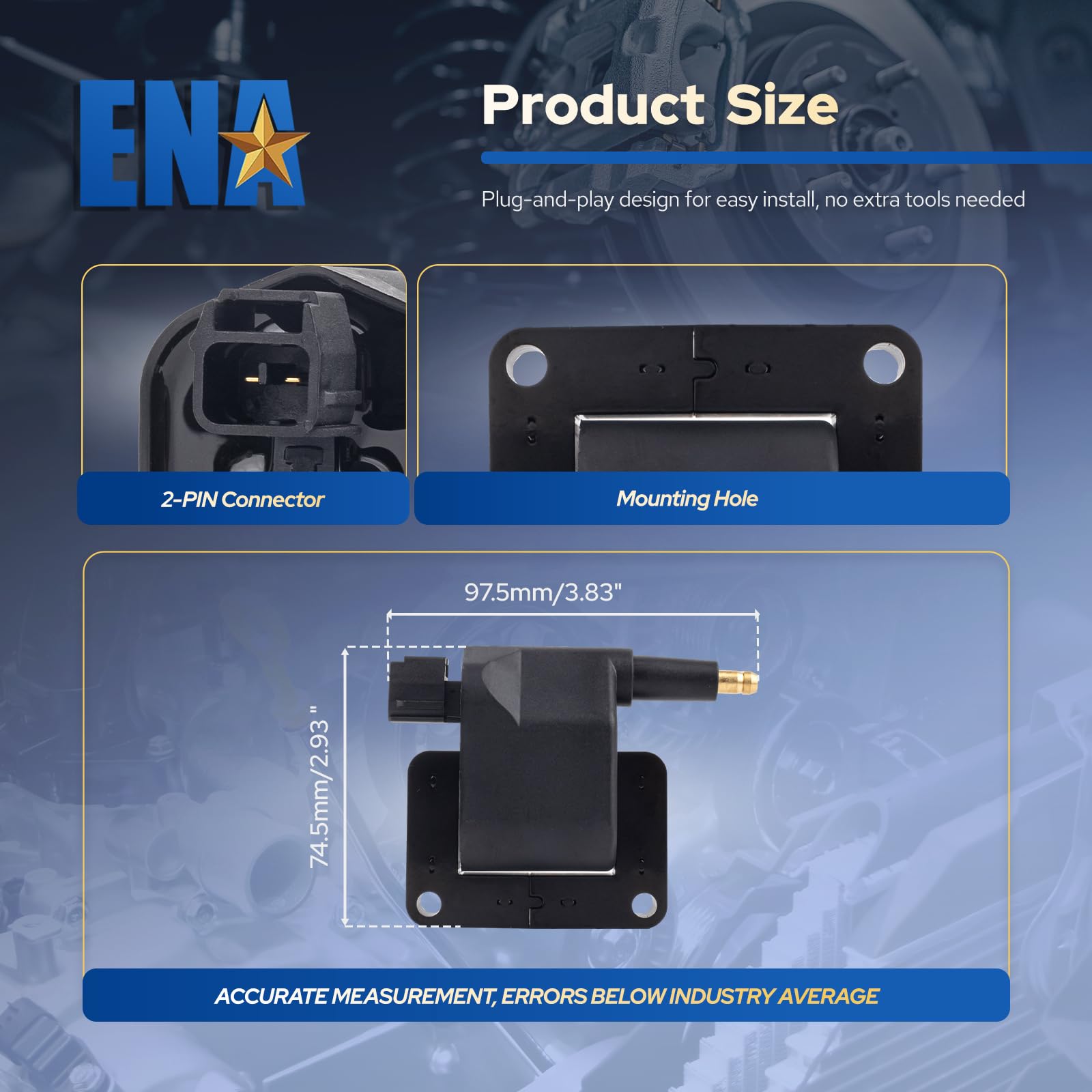 ENA coil pack spark plug boot interface displaying snug connection for consistent spark