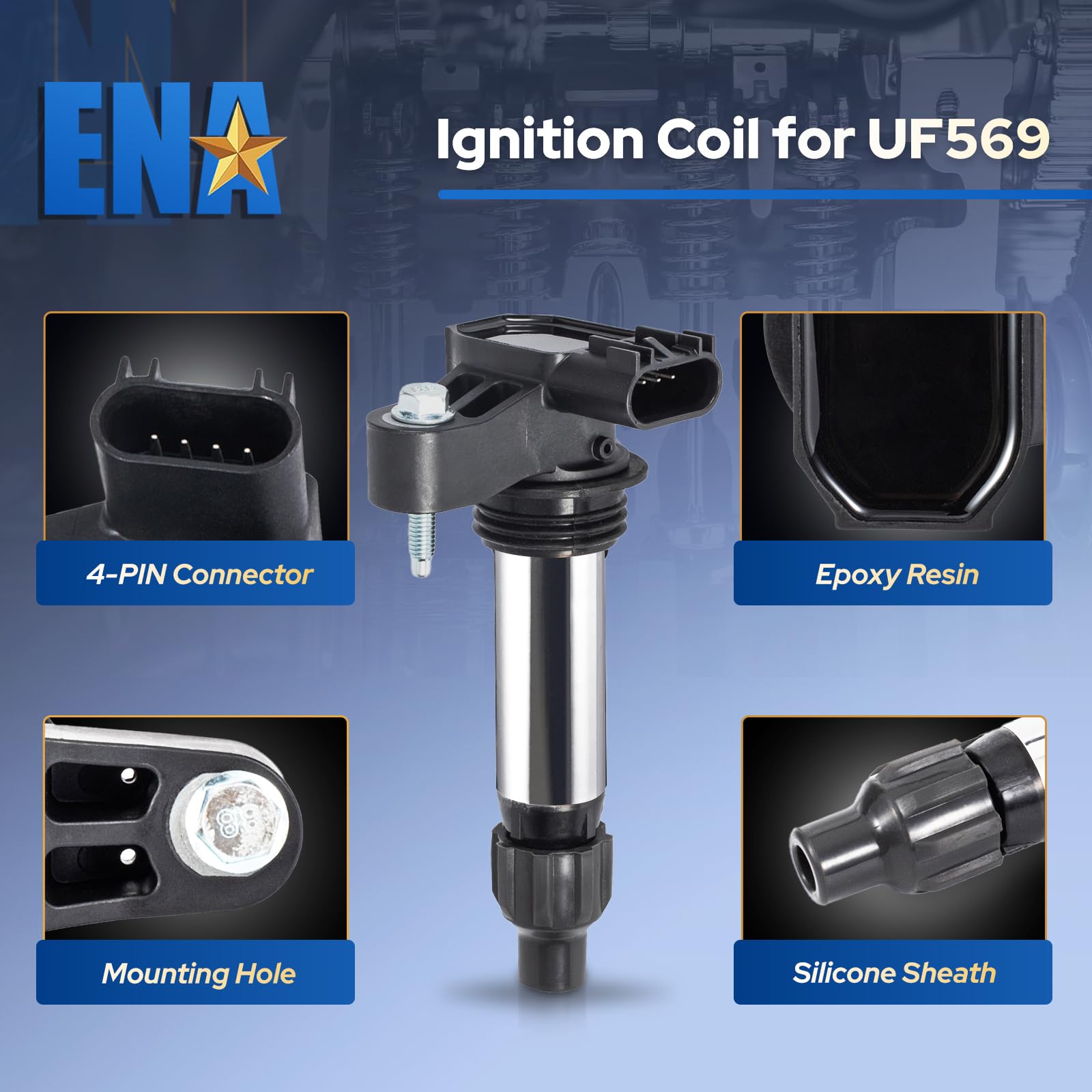 ENA six coils and six plugs laid out to show complete replacement kit convenience